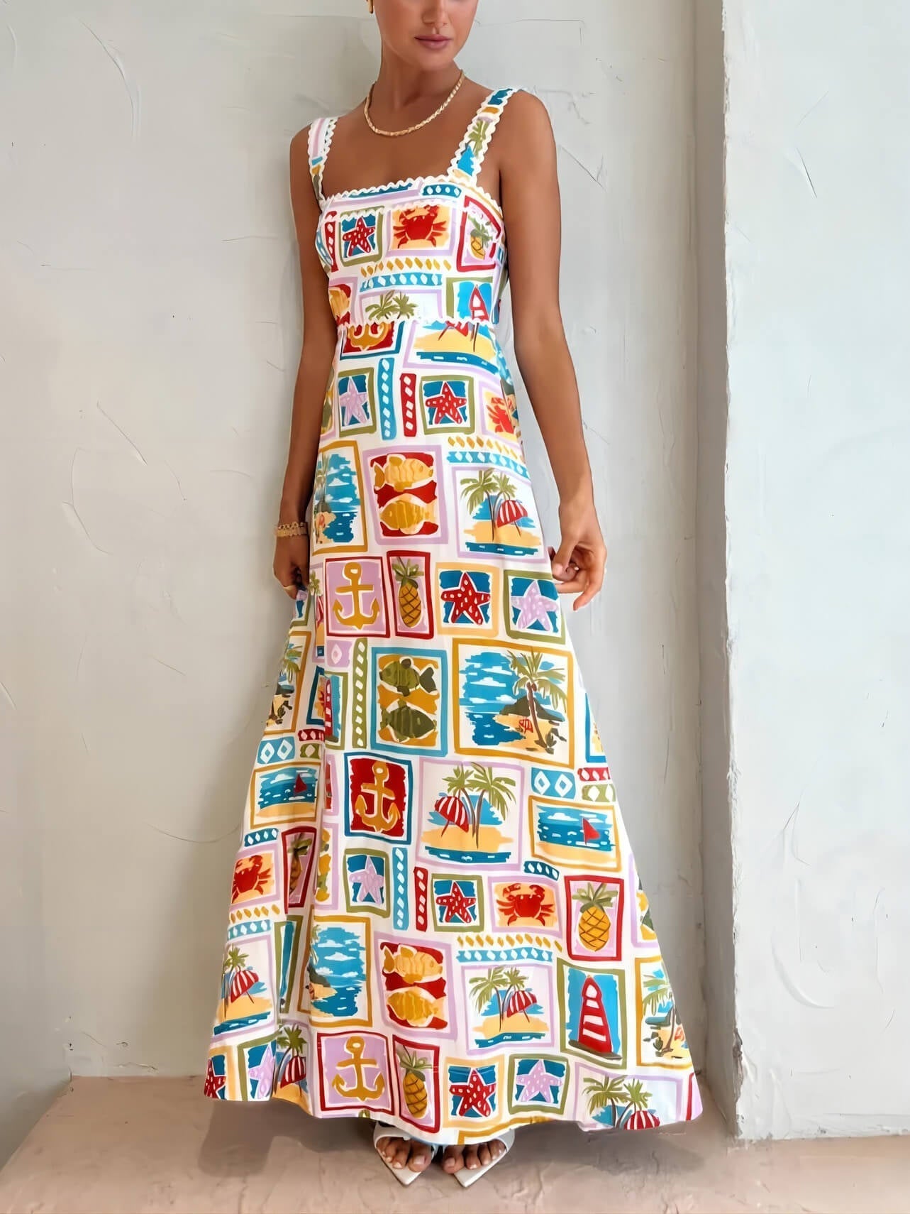 Robe mi-longue sexy en dentelle à bretelles graffiti personnalisées