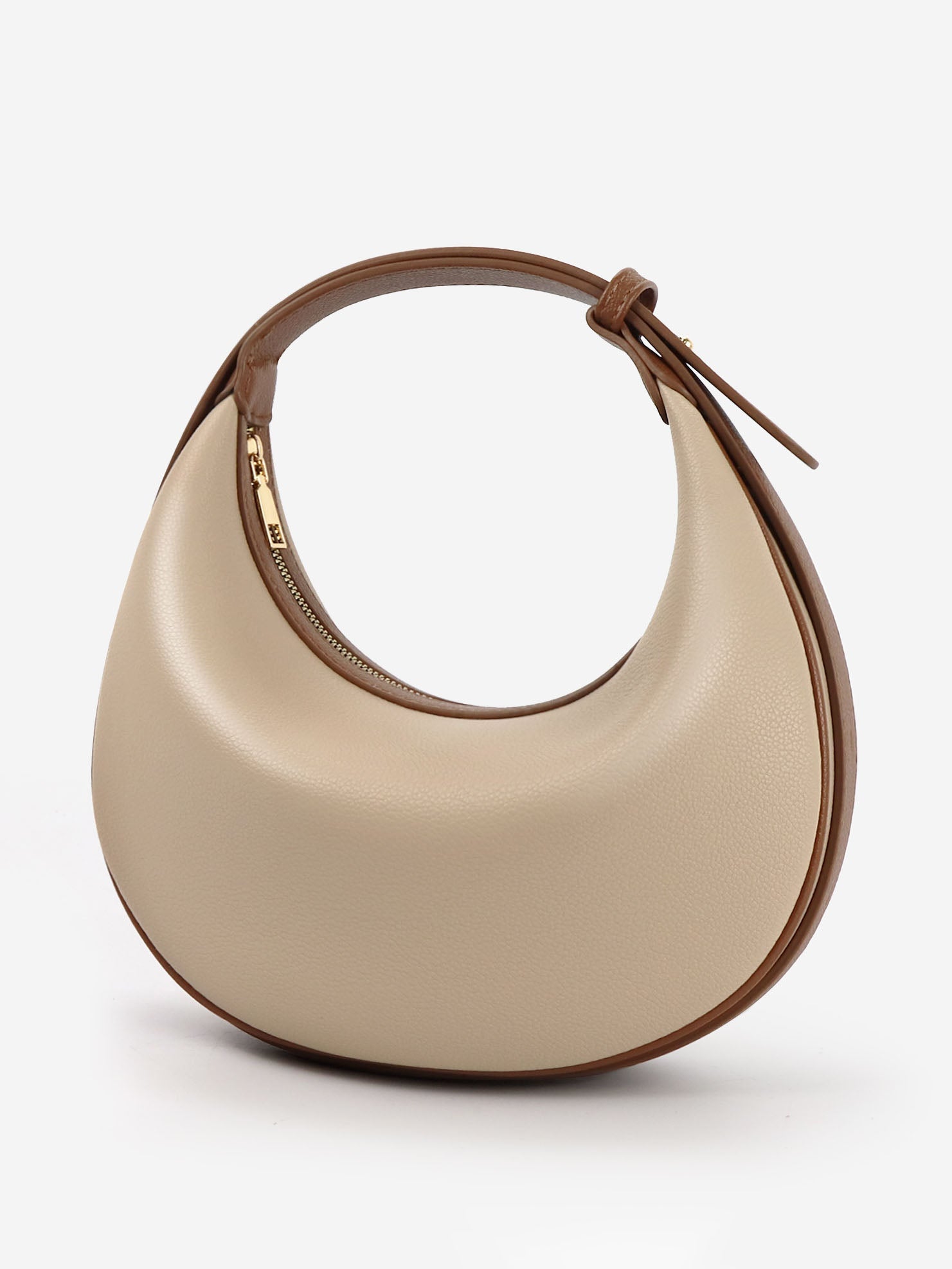 Sac à main tendance en forme de croissant de couleur contrastée