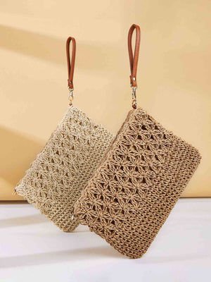 Sac de plage en paille artistique simple