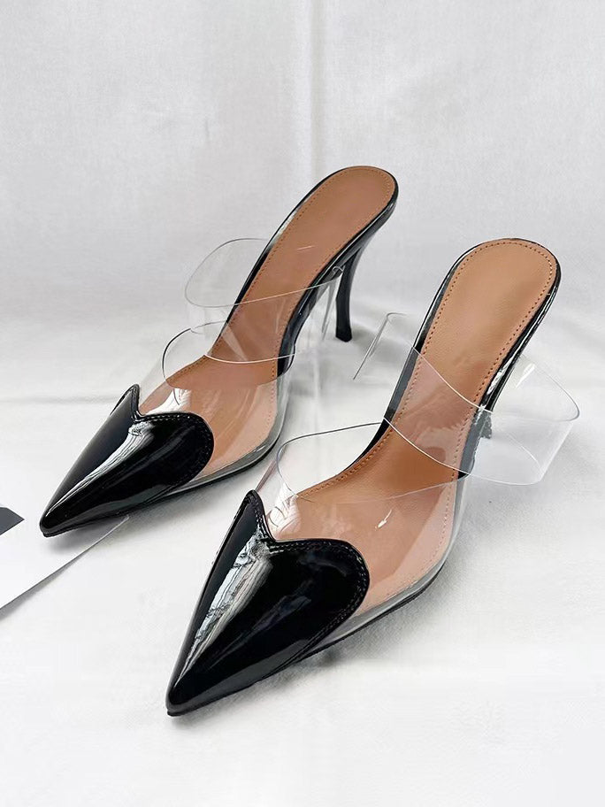 Fashion Transparent Closed Toe High Heels
