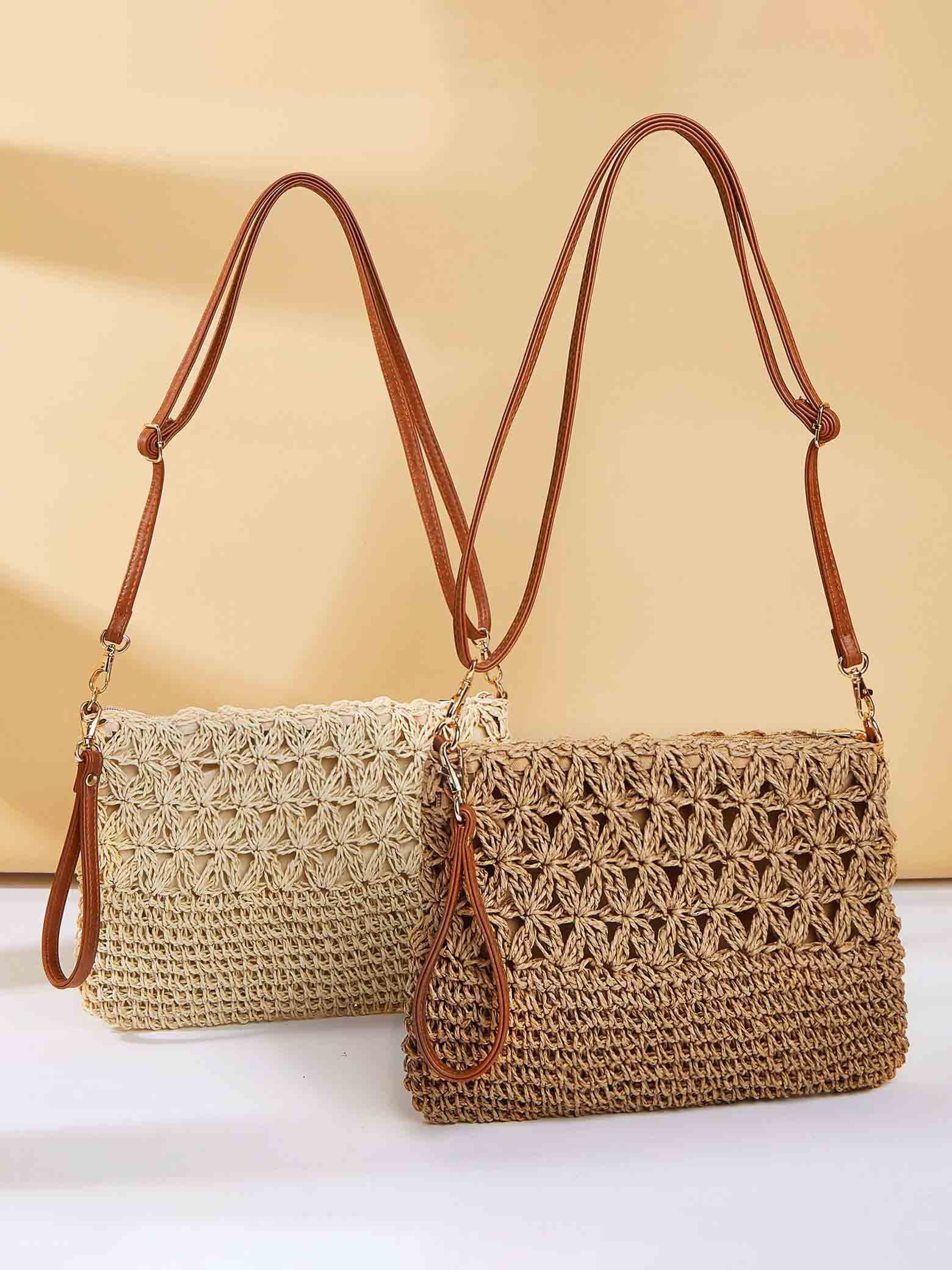 Sac de plage en paille artistique simple