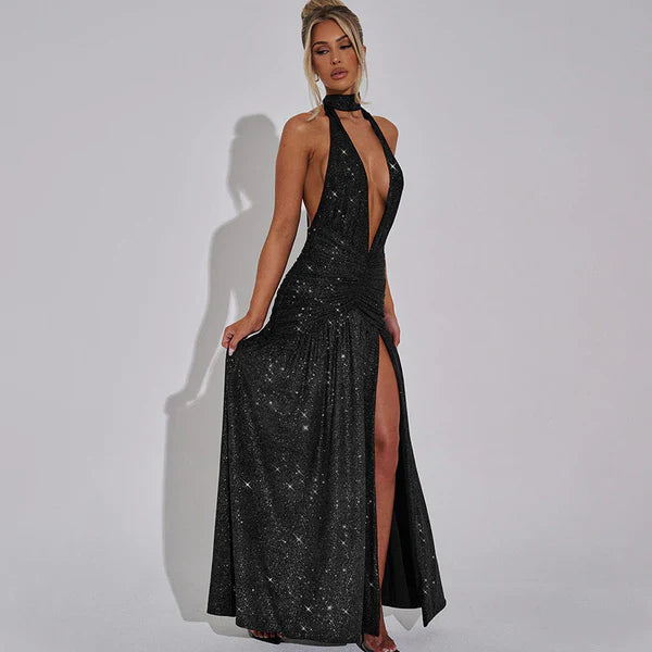 The Seraphina Halter Maxi Dress