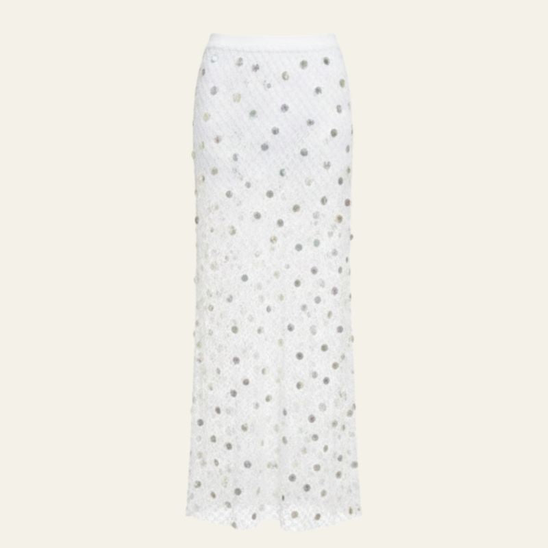 The Positano Embellished Mesh Maxi Skirt