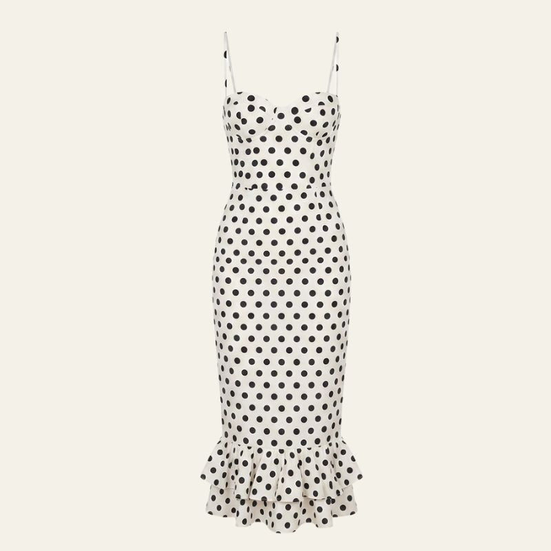 The Amalfi Polka-Dot Midi Dress