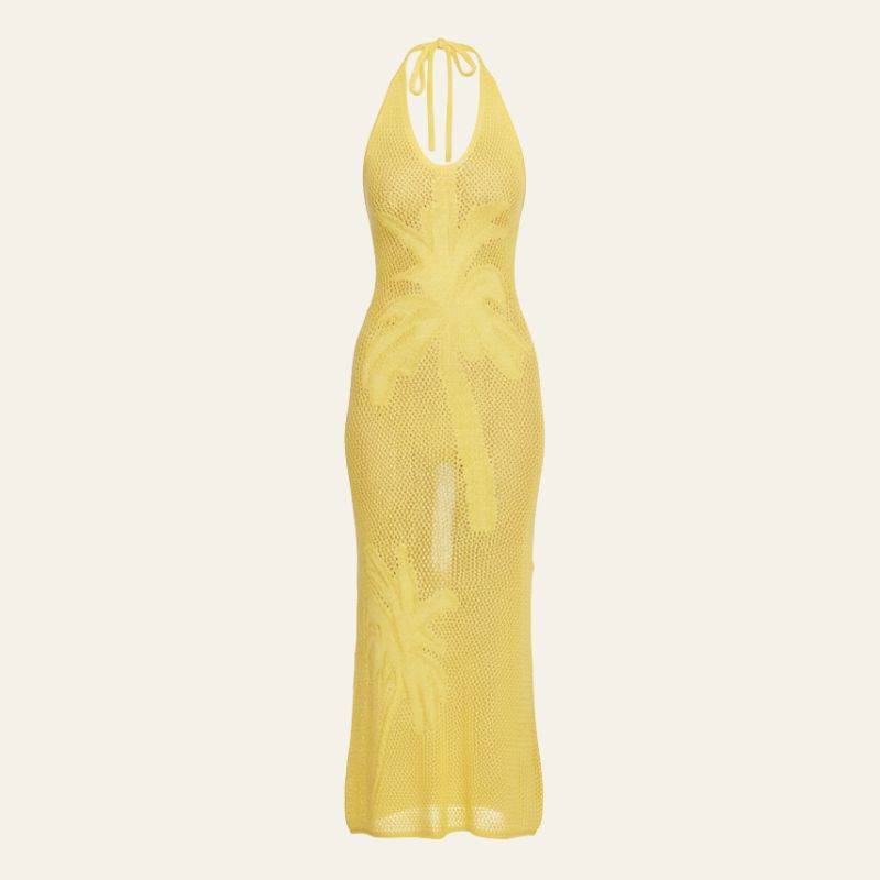 The Capri Palm-Pattern Crochet Dress