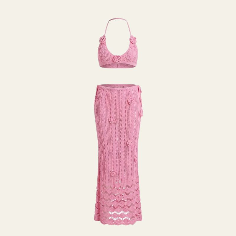 The Amalfi Textured-Knit Maxi Set