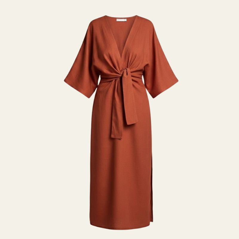 The Amalfi Tie-Front Midi Dress
