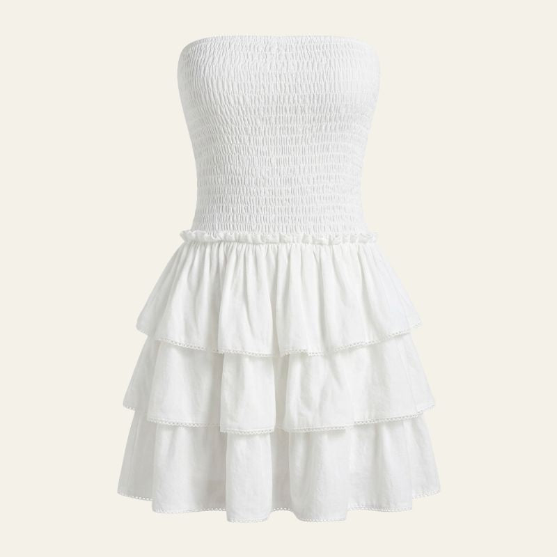 The Santorini Tiered Ruffle Mini Dress