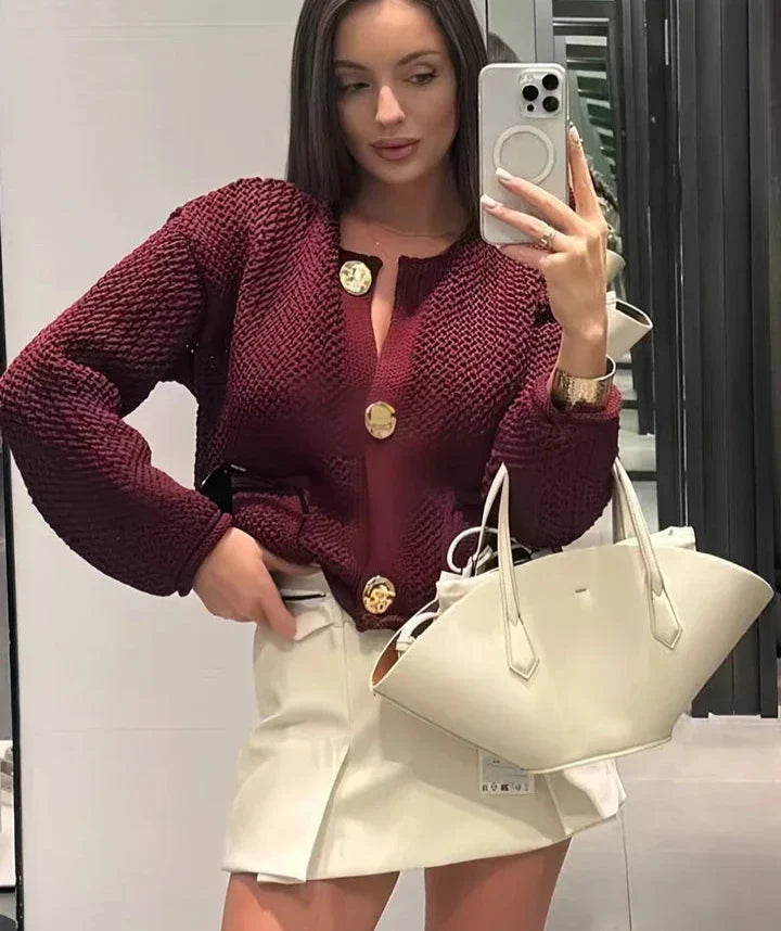 LENSI CARDIGAN red