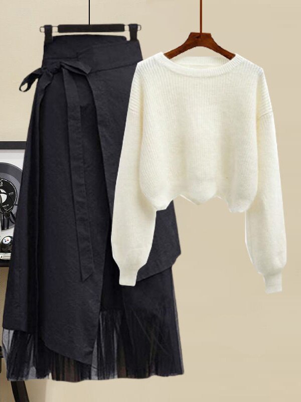 MARTA SKIRT SET White lovely Sweater Skirt