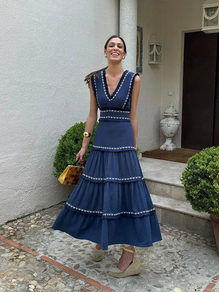 SIMONA DRESS Dark blue