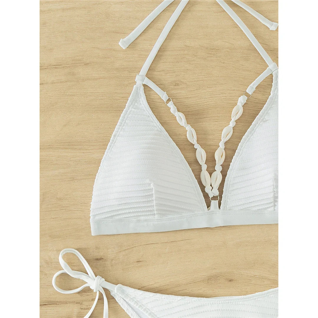 Halter Shell High Leg Bikini