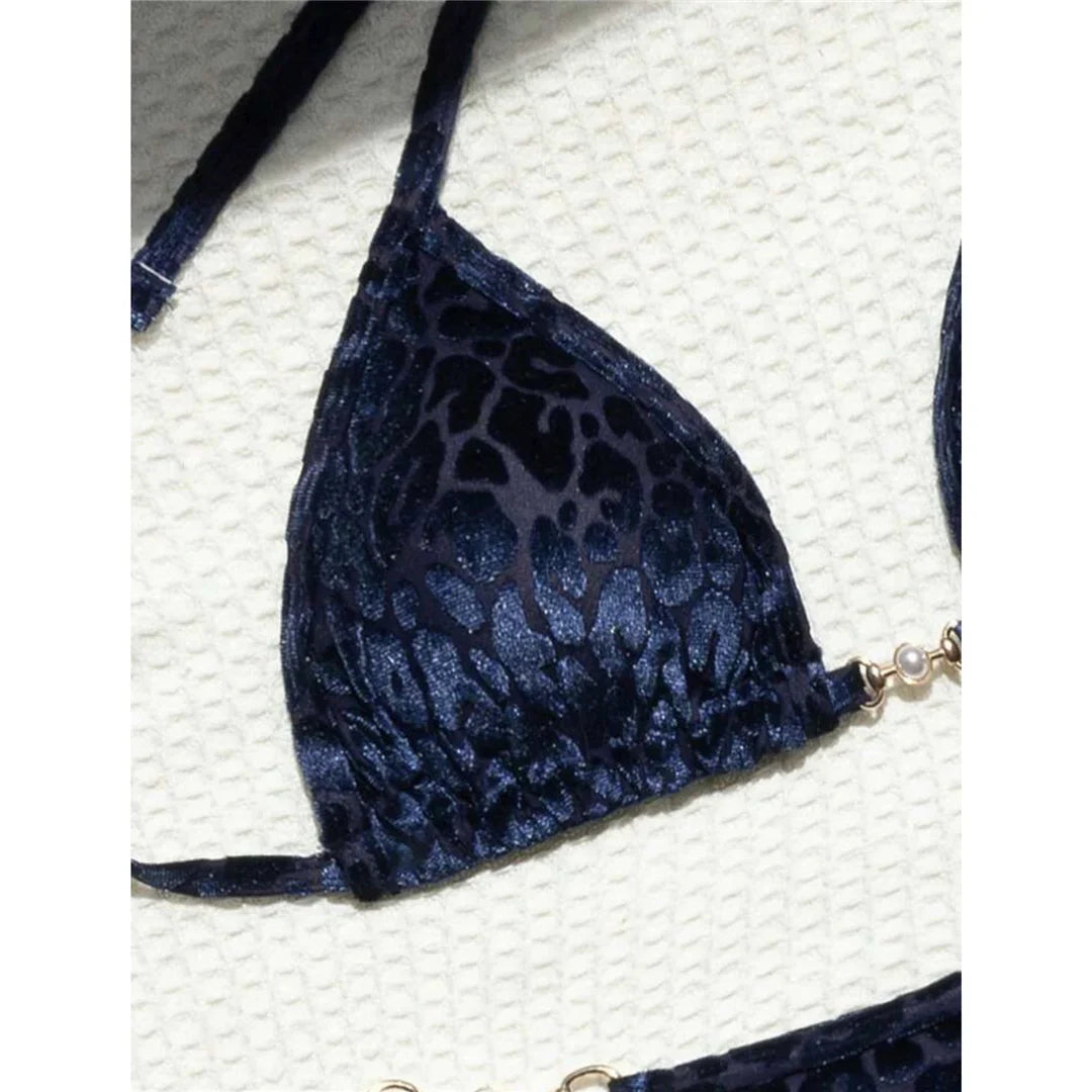 Leopard Pearl Mini Micro Bikini Set