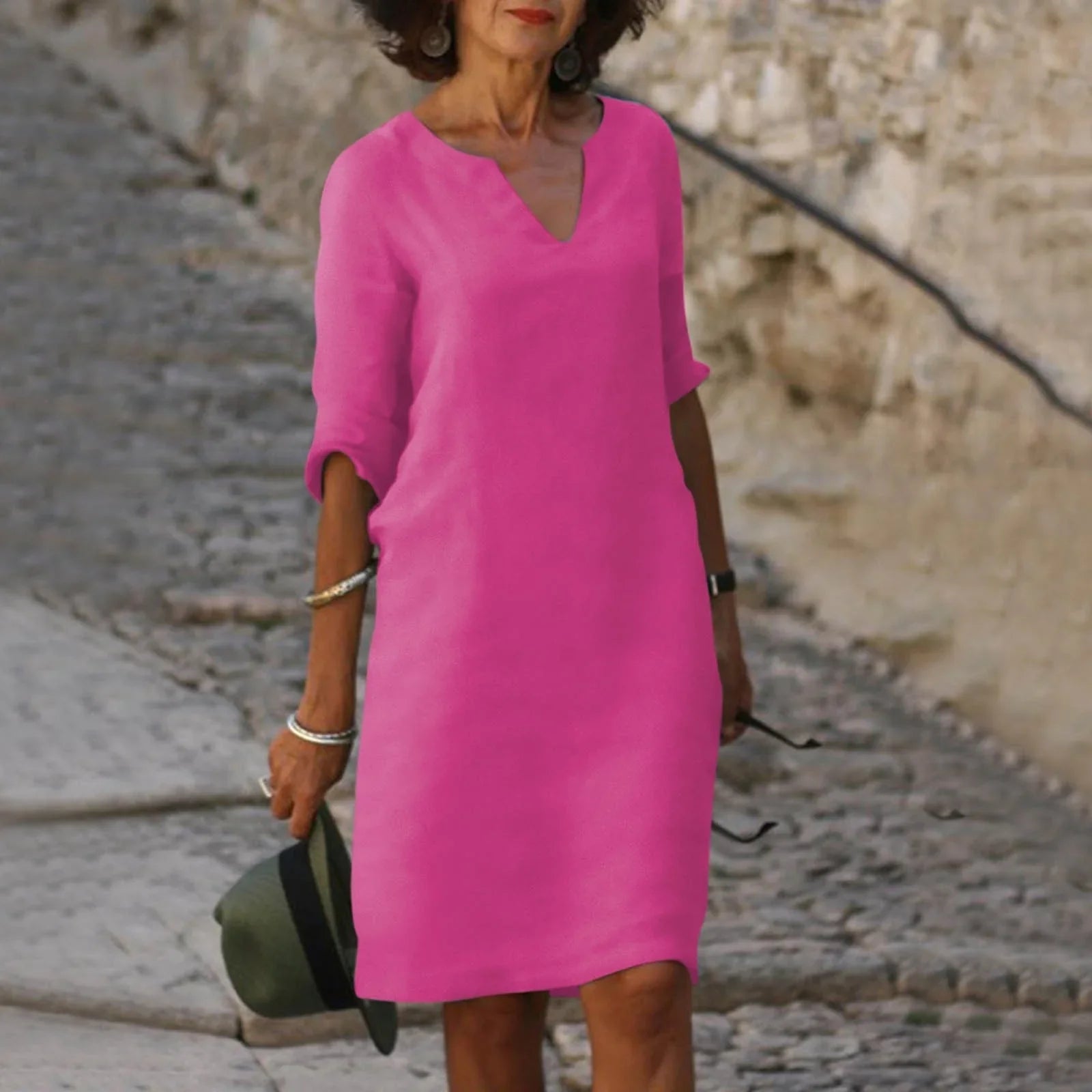 The Amalfi Notch-Neck Midi Dress
