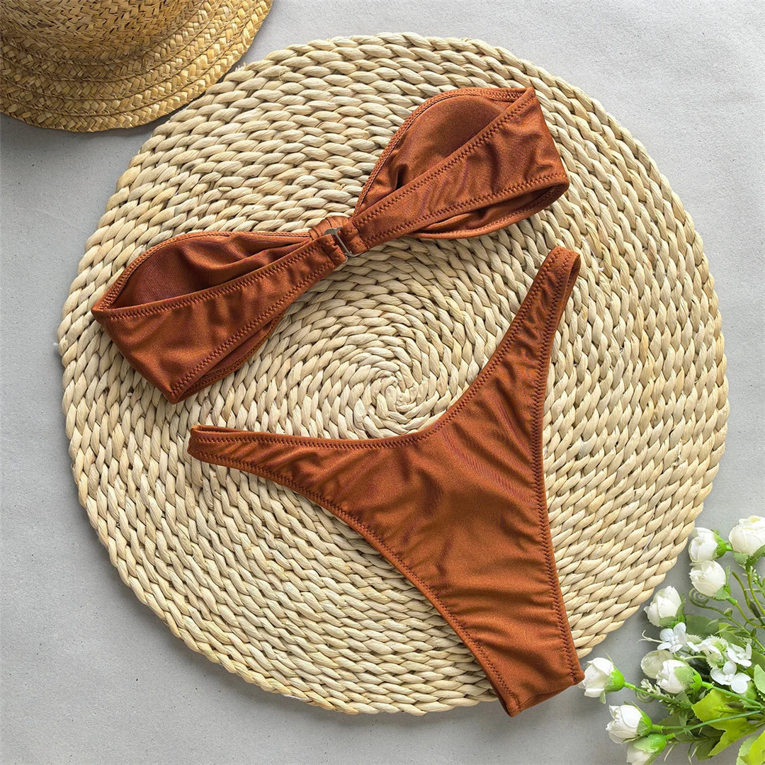 Bandeau Knotted Brazilian Bikini