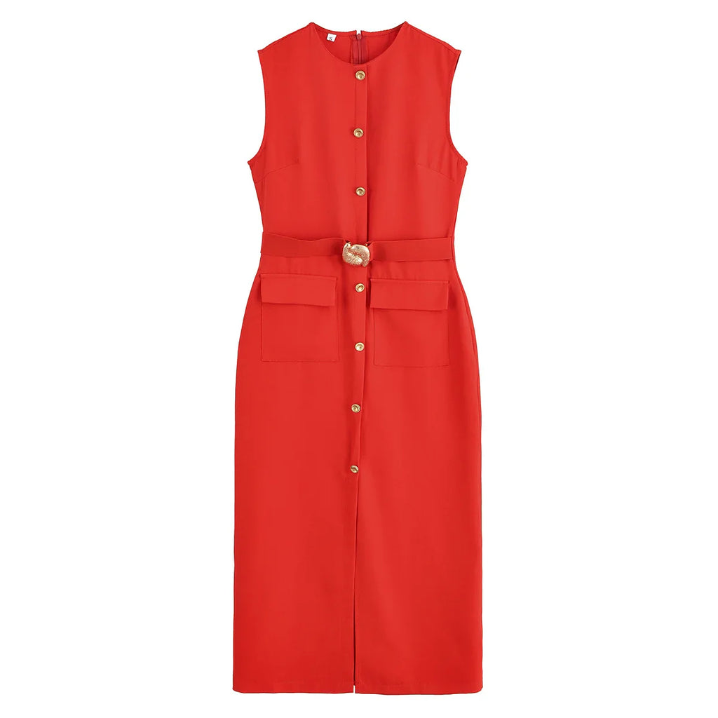 Clara Belted Midi Dress