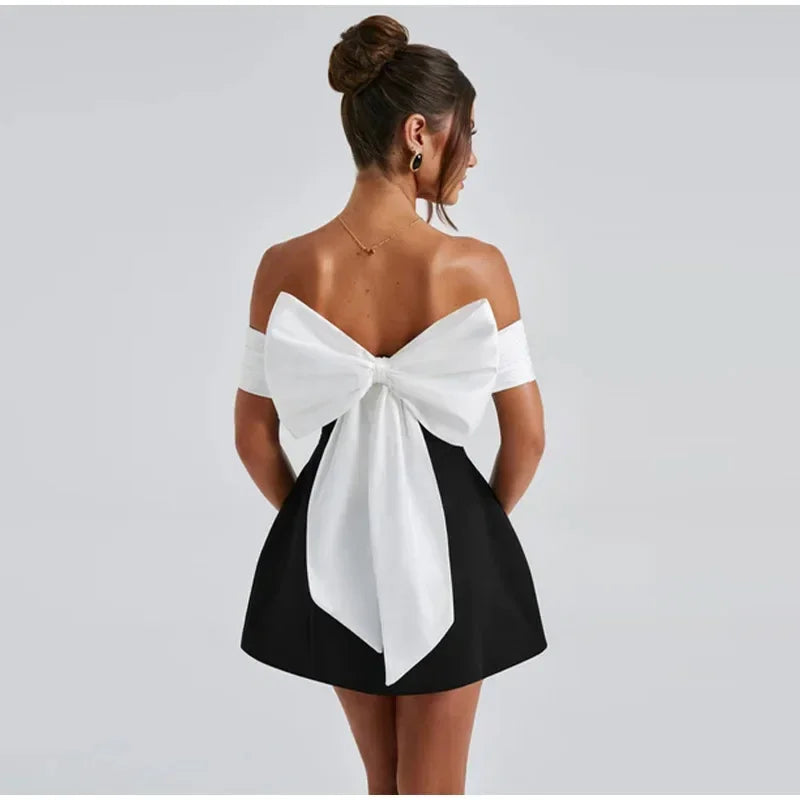 JYNA DRESS black and white