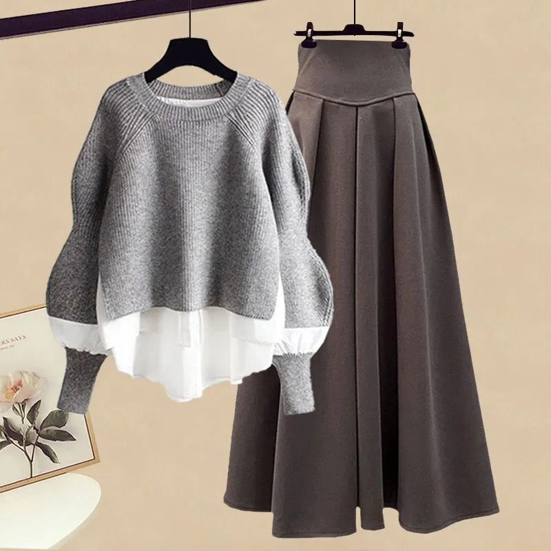ZAFAIRA SET Gray and coffee