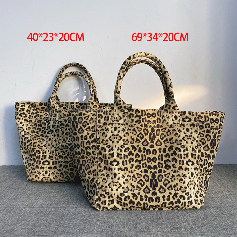 Leopard Canvas Tote Bag