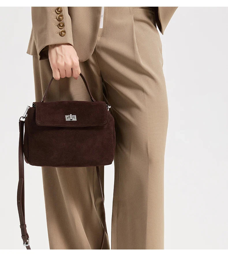 Suede Leather Crossbody Bag