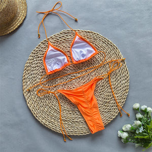 Halter Scrunch Butt Bikini Set