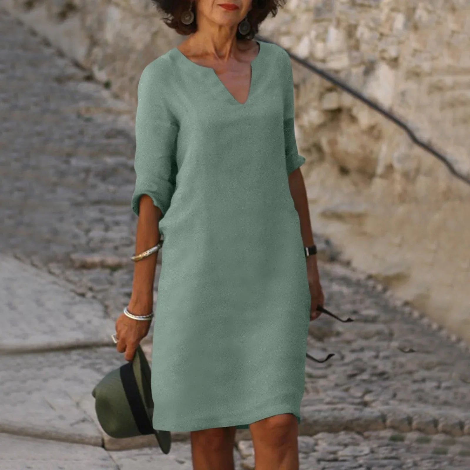 The Amalfi Notch-Neck Midi Dress