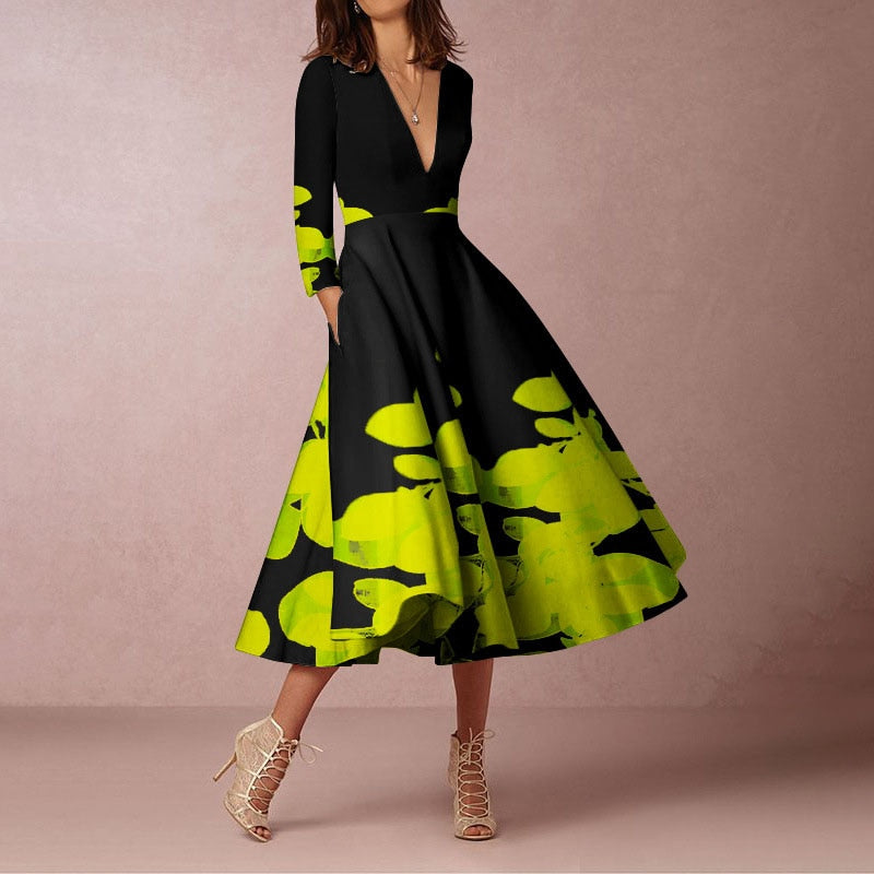 Sheny Dress Black Green