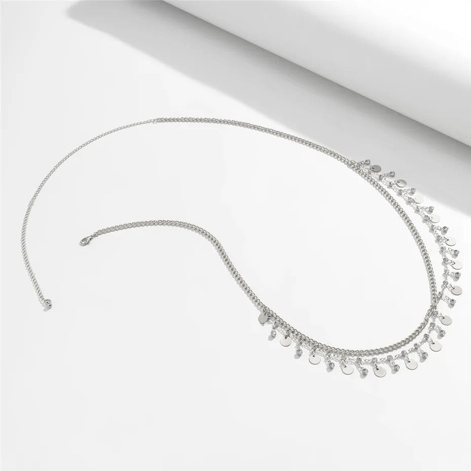 Star Tassel Bikini Belly Chain Silver Color 2