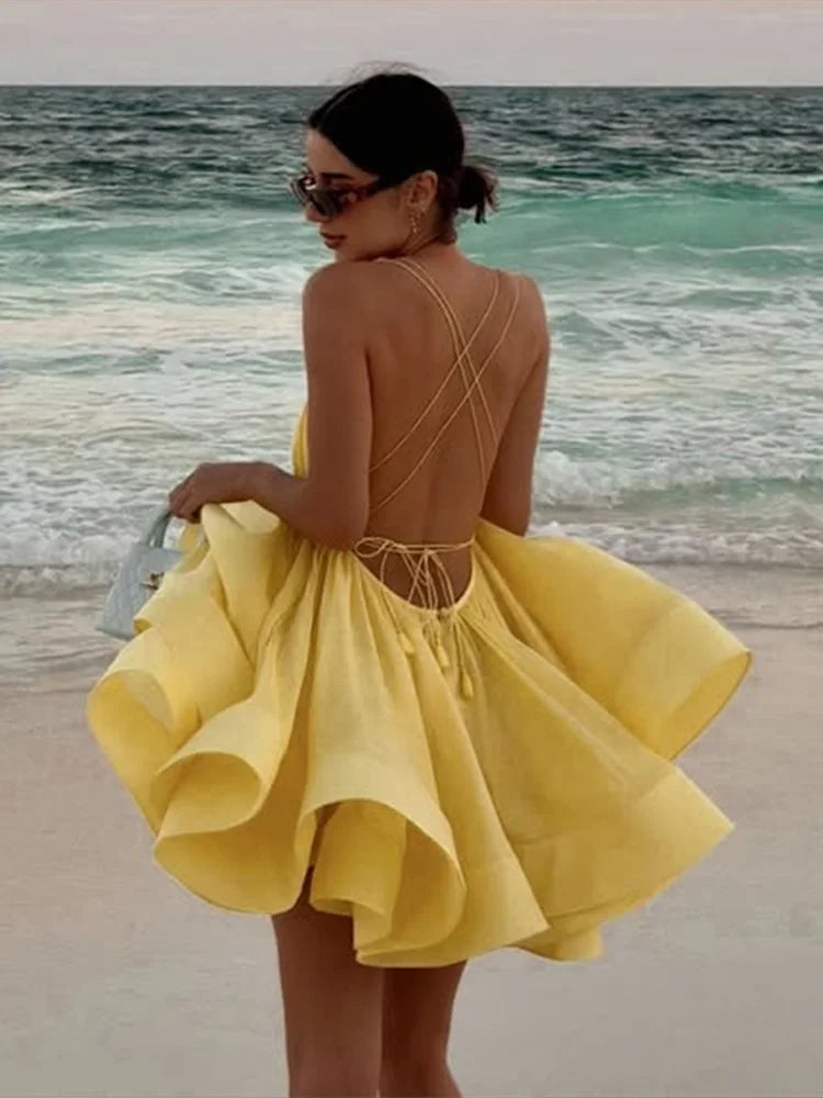 LINDA MINI DRESS 01 yellow
