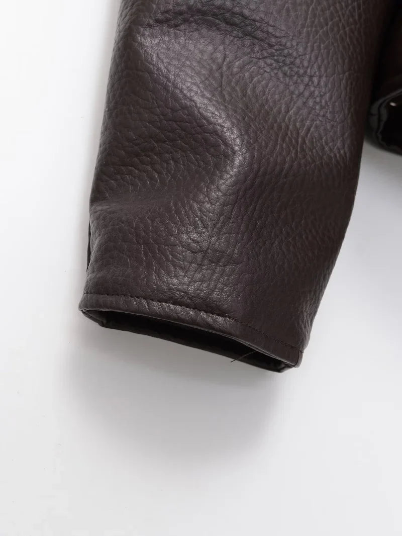 Valentina Belted PU Leather Jacket