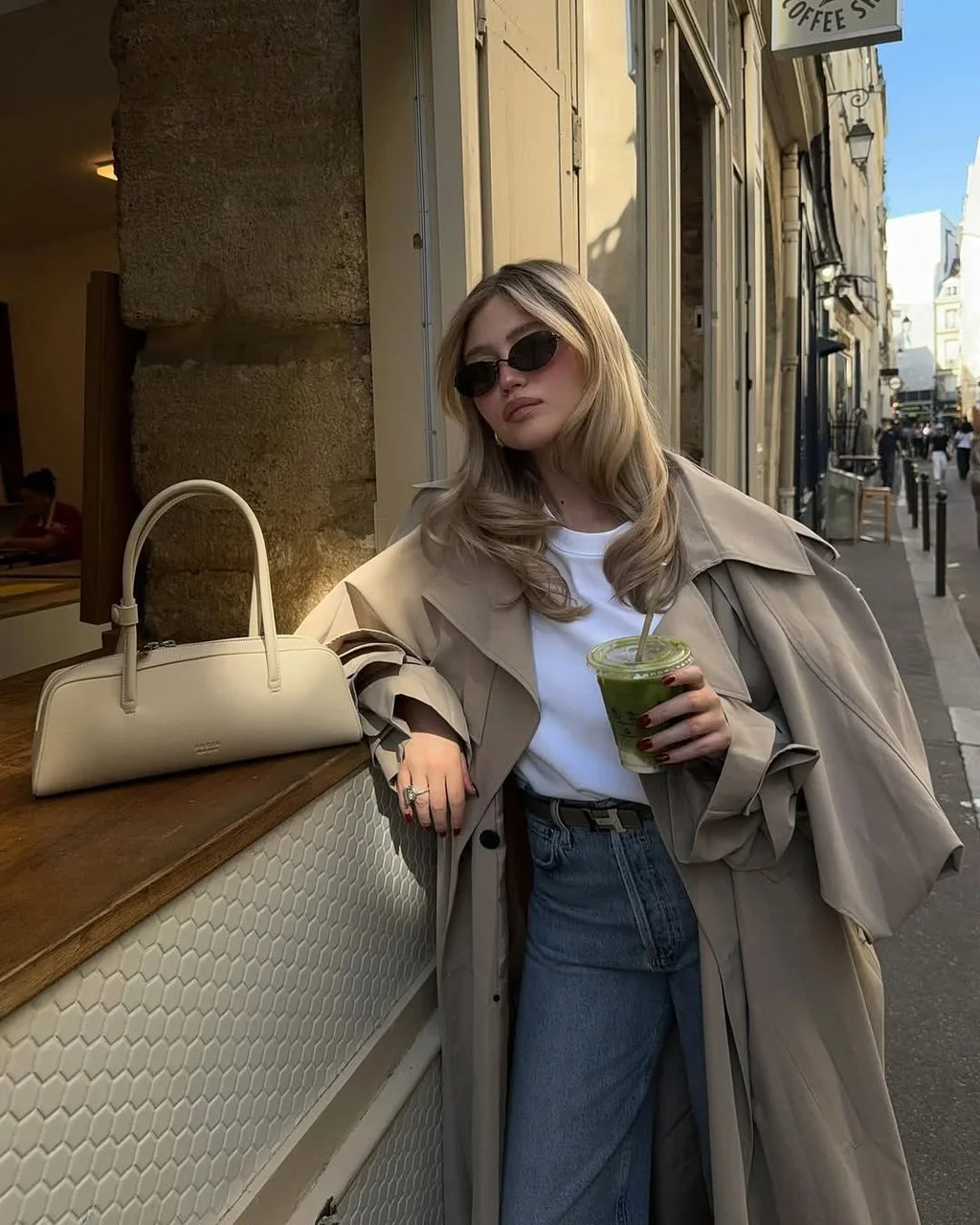 Women’s Lace-Up Long Trench Coat