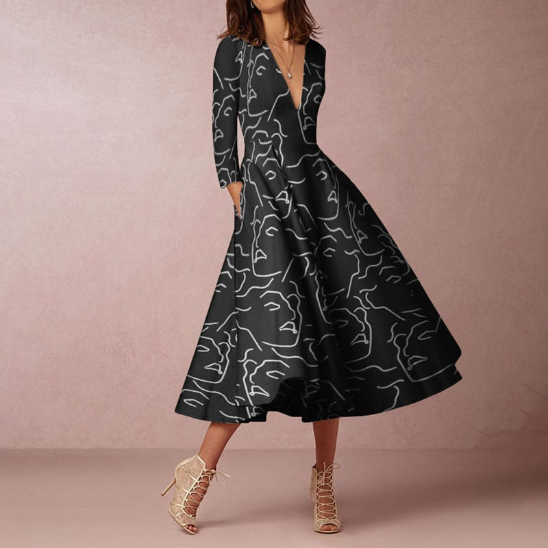 Sheny Dress Black Print