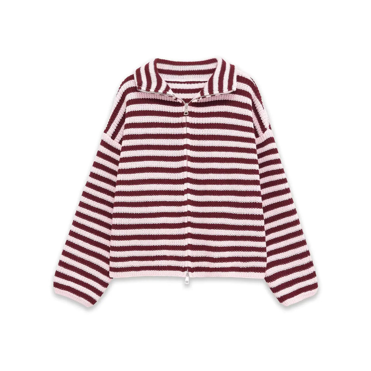Rosalie Striped Zip-Up Cardigan