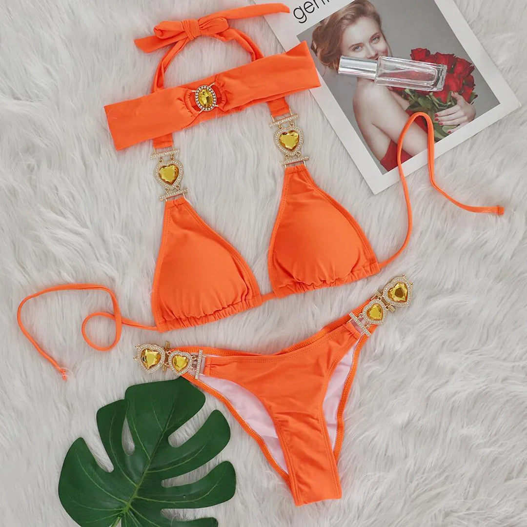 Diamond Rhinestone Bikini Set