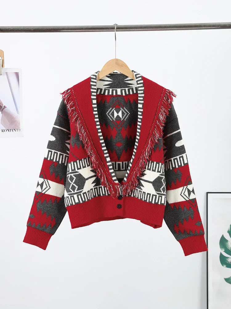 Patchwork Printed Cardigan