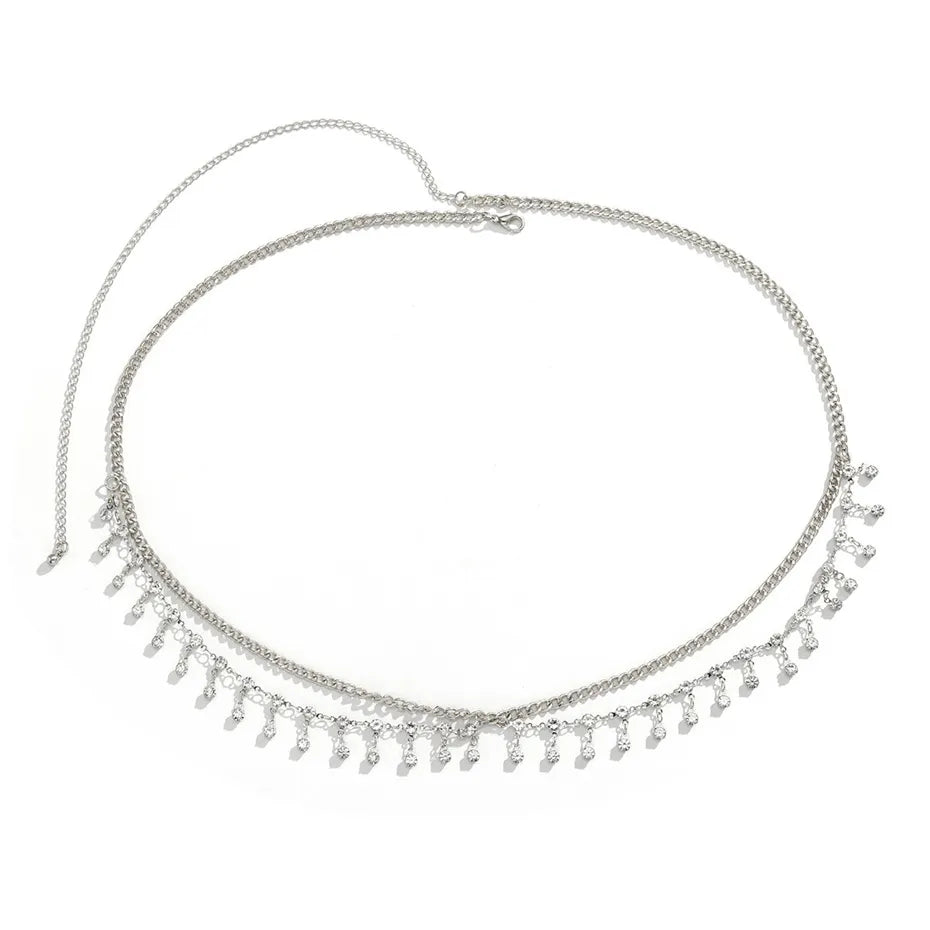 Star Tassel Bikini Belly Chain Silver Color 4