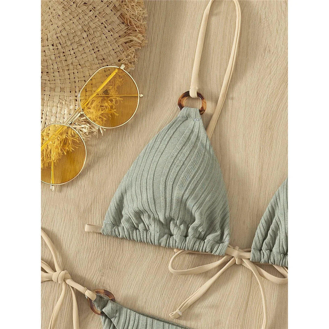 Ribbed Brazilian Bikini Set