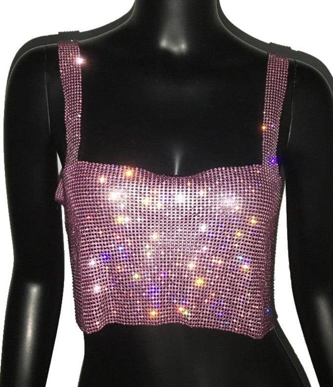 WENDY RHINESTONES TOP Pink