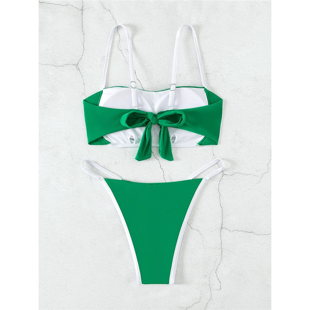 Knotted Splicing Padded Bikini