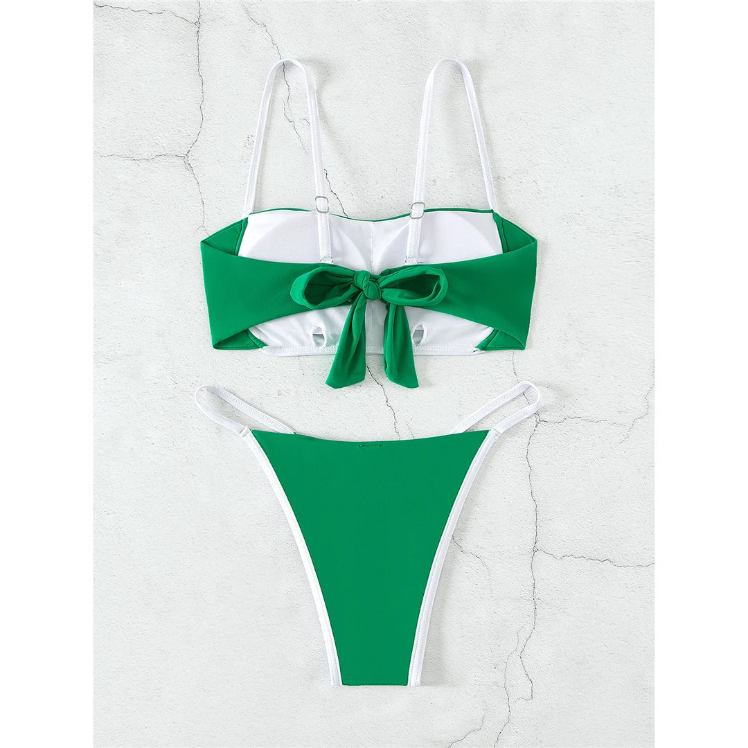 Knotted Splicing Padded Bikini