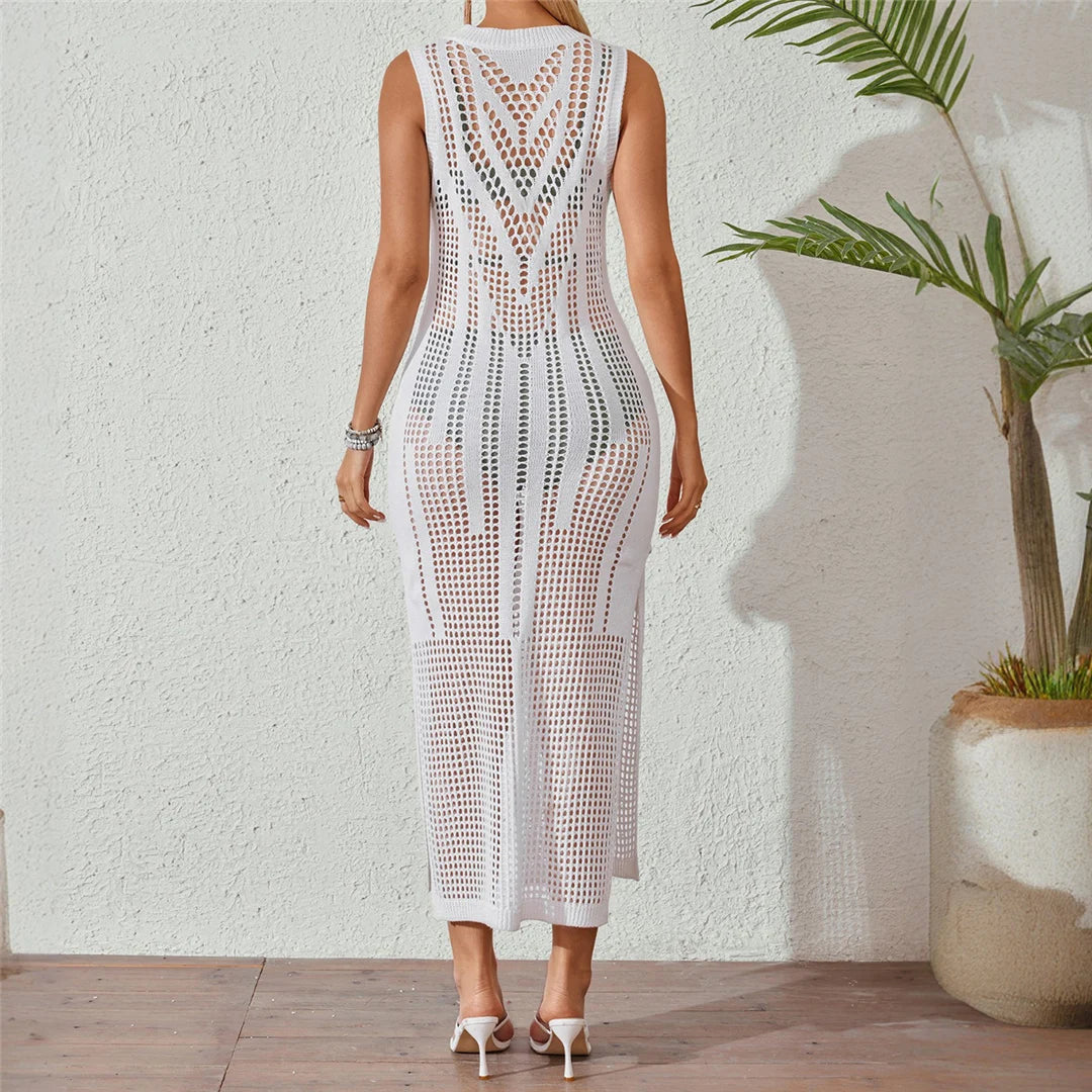 Hollow Out Crochet Tunic Cover-Up