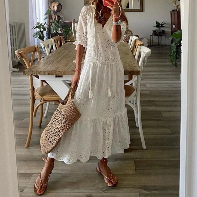 ROSARIO DRESS White