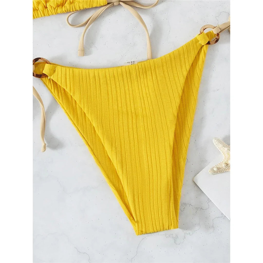 Ribbed Brazilian Bikini Set