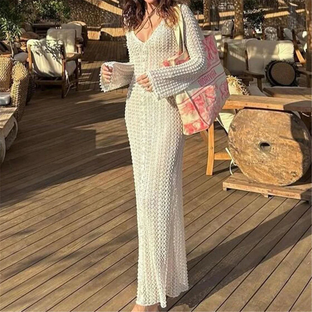 Long Sleeve Crochet Beach Tunic