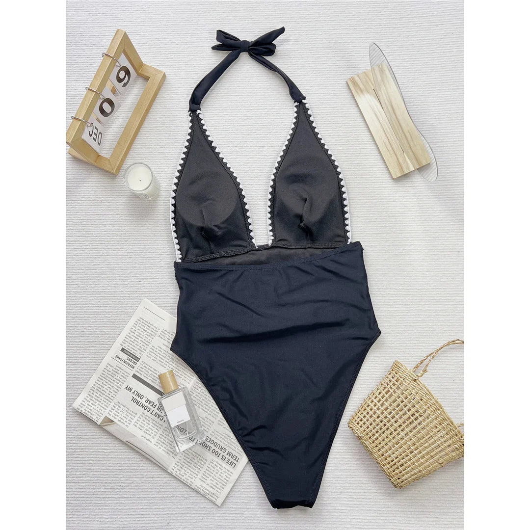 Halter Wrinkled Monokini