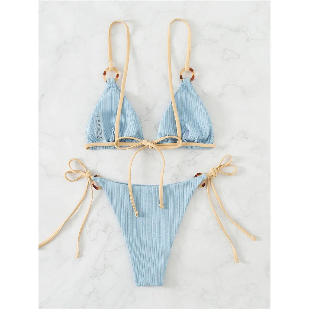 Ribbed Brazilian Bikini Set