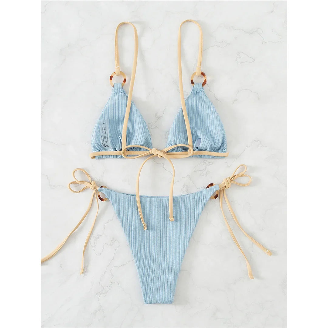 Ribbed Brazilian Bikini Set