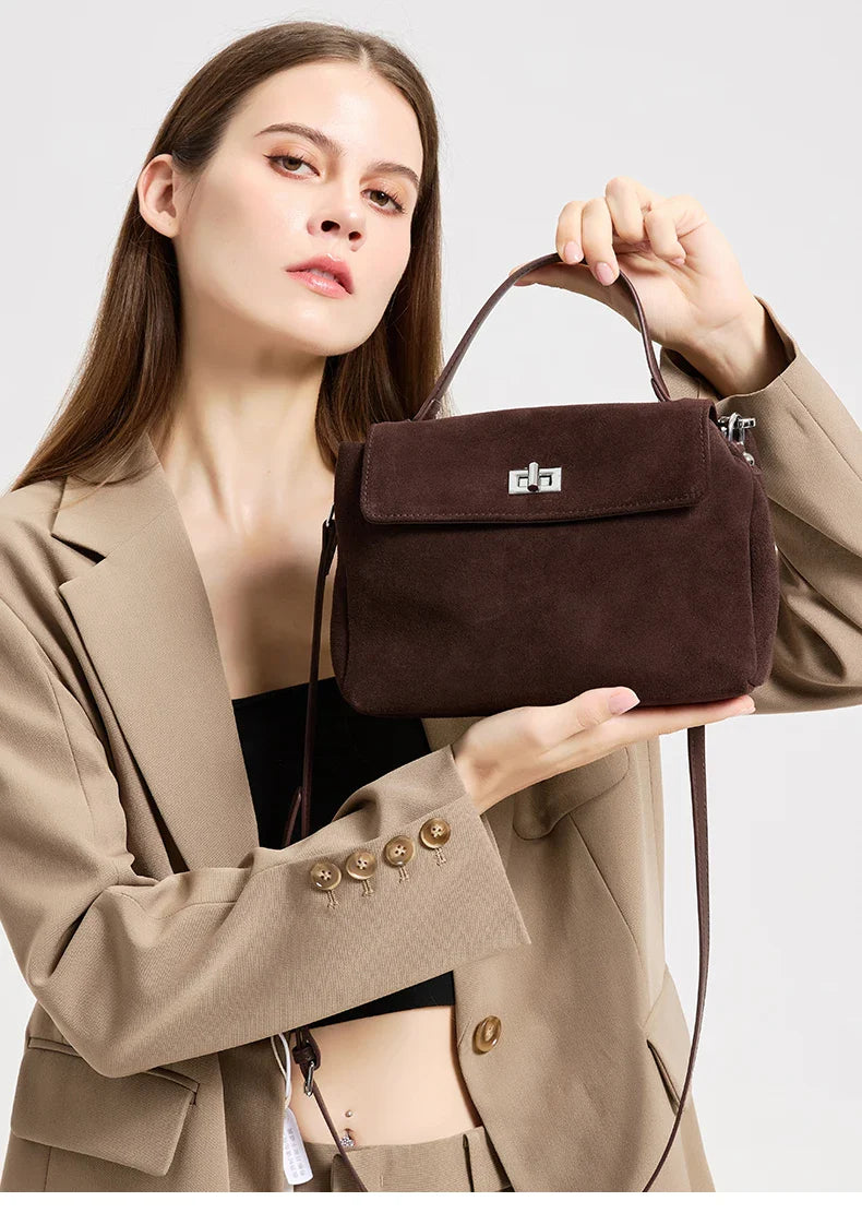 Suede Leather Crossbody Bag