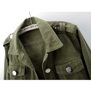 Women’s Army Green Denim Jacket