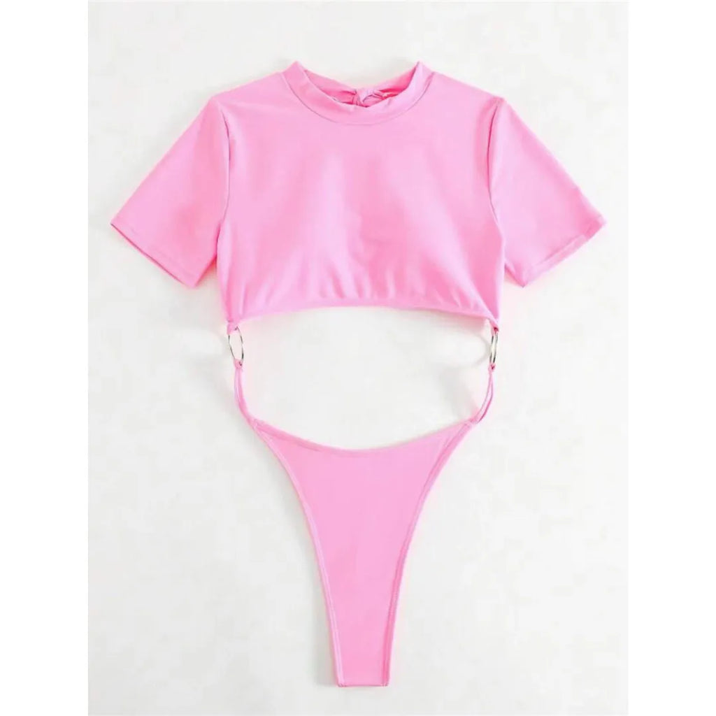 Short Sleeve Thong One Piece
